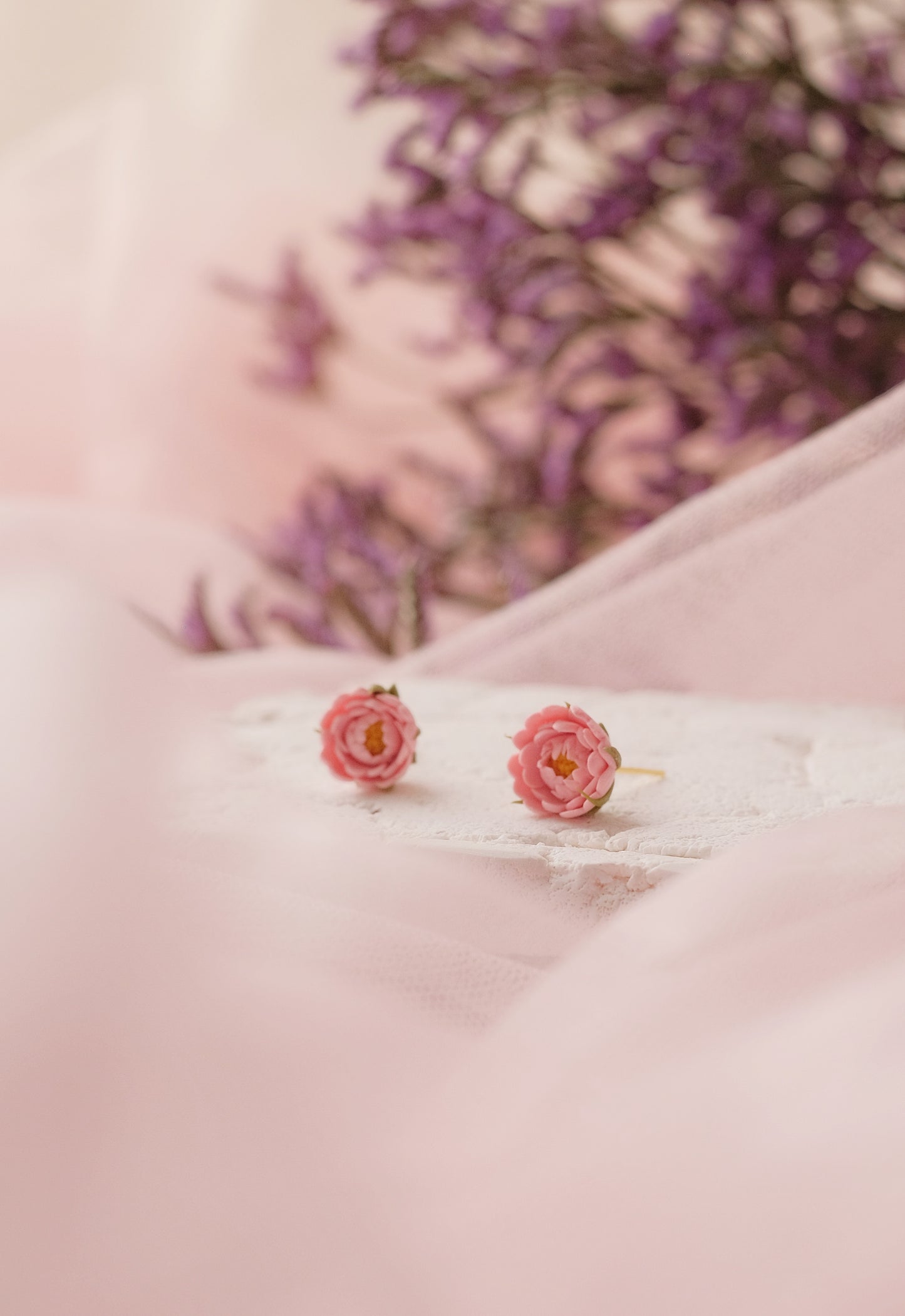 Baby Blush Peony Studs