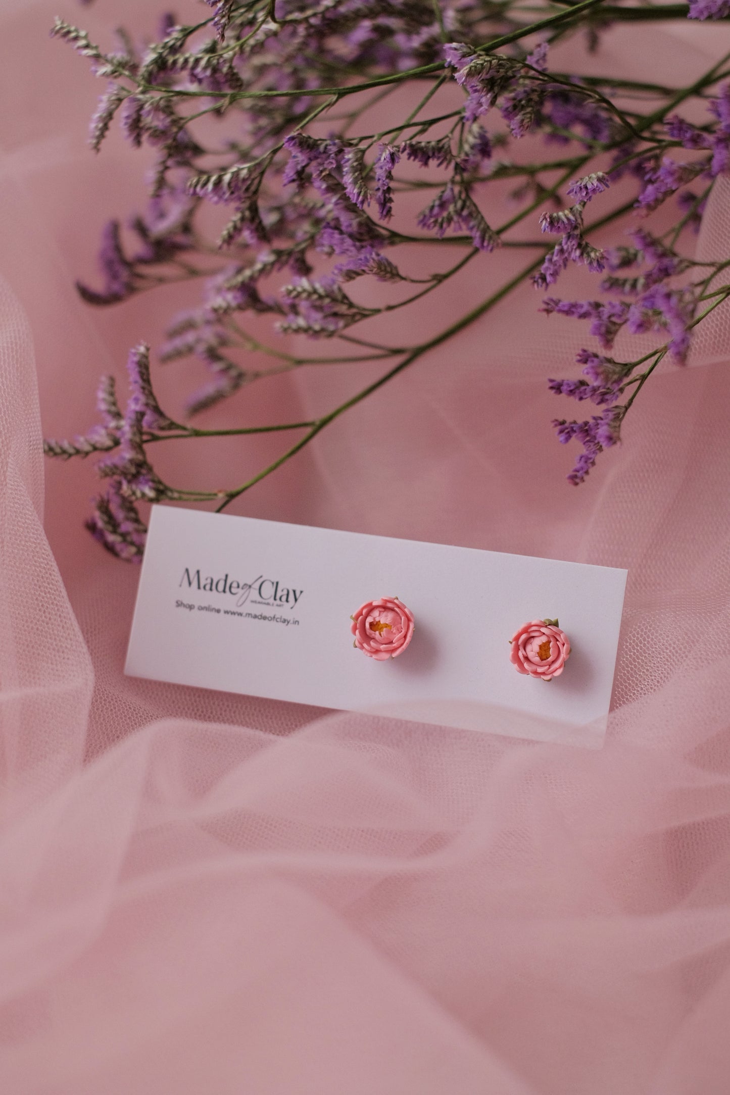 Baby Blush Peony Studs