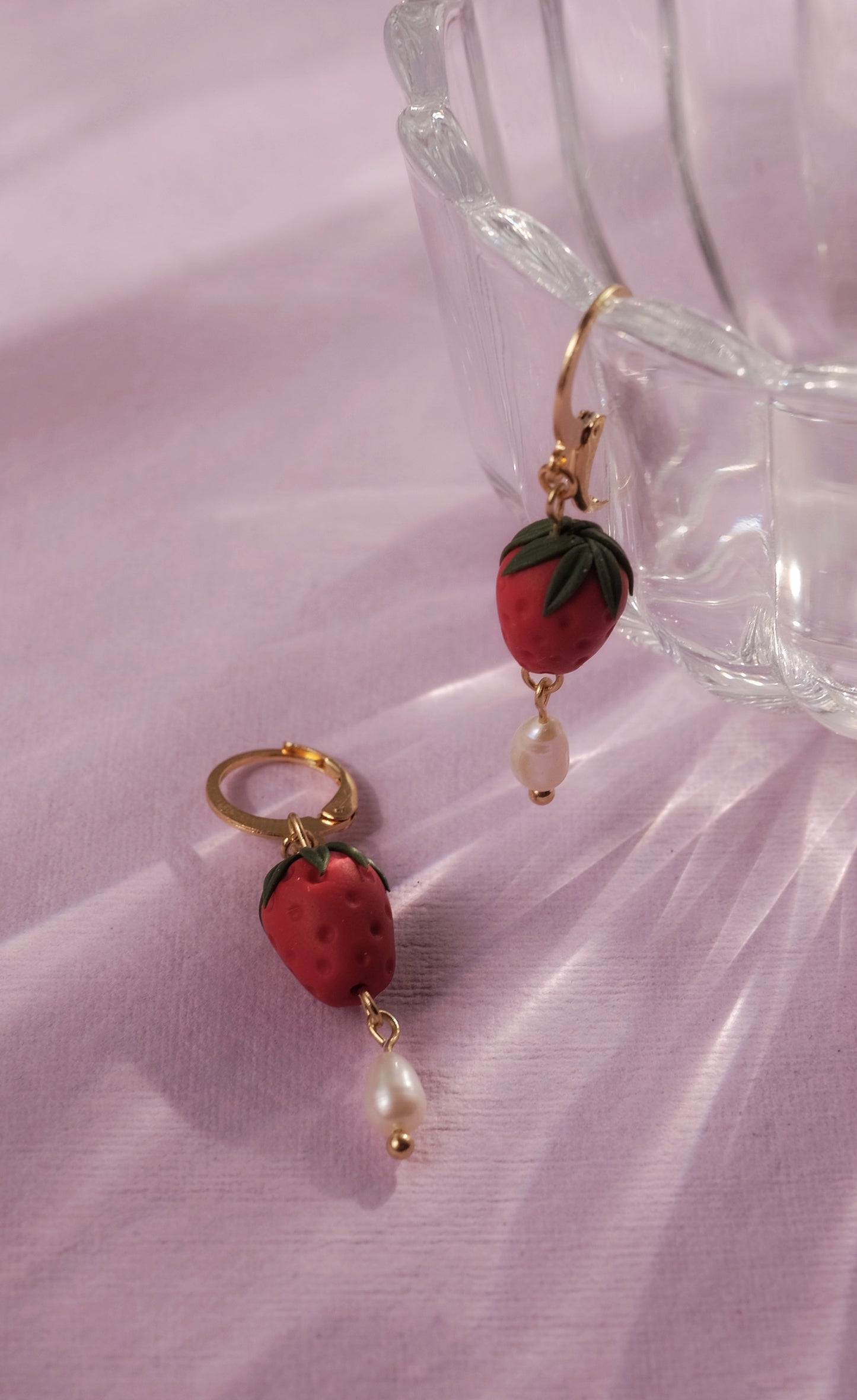 Strawberry & Pearls Hoops