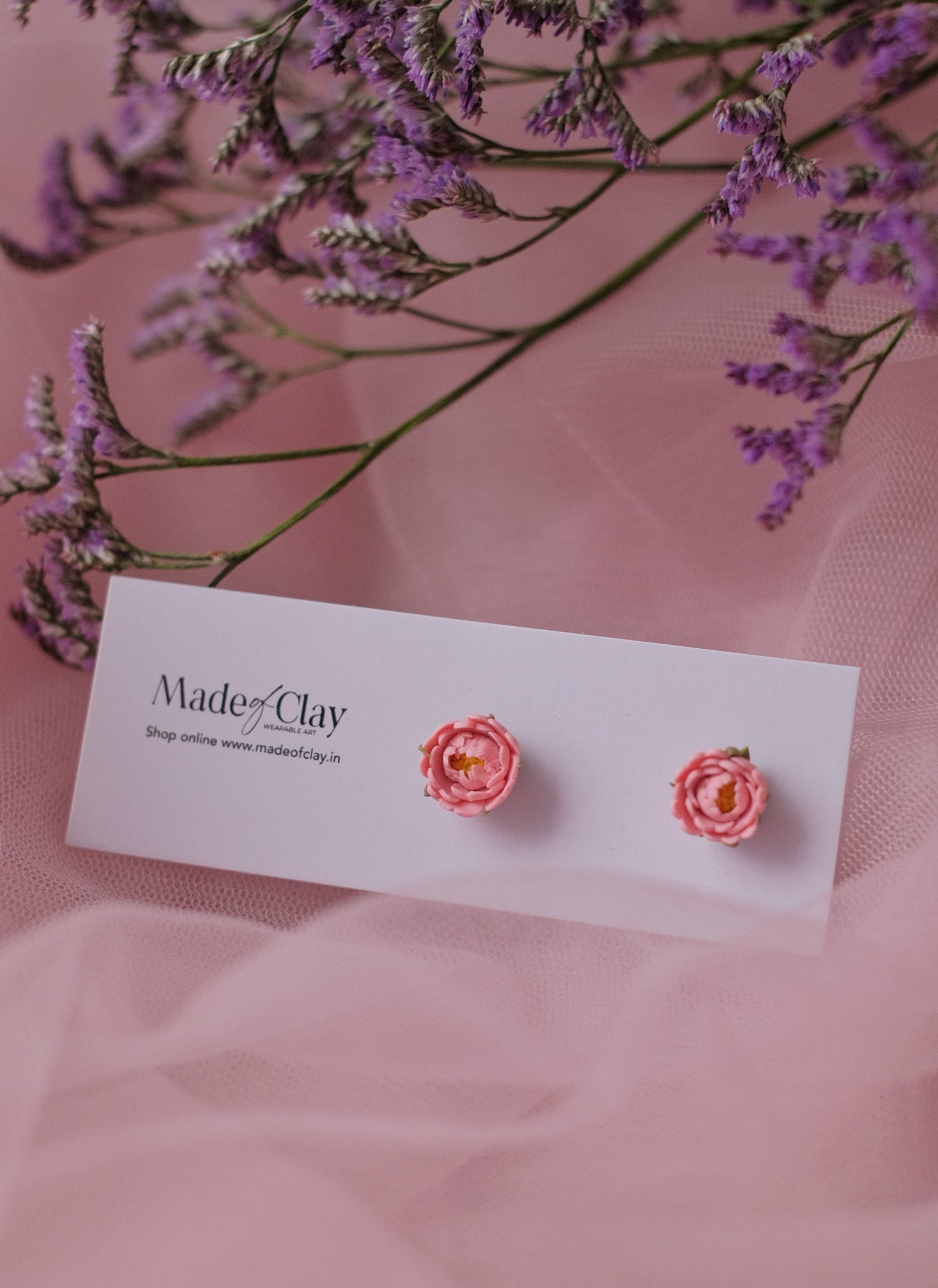 Baby Blush Peony Studs